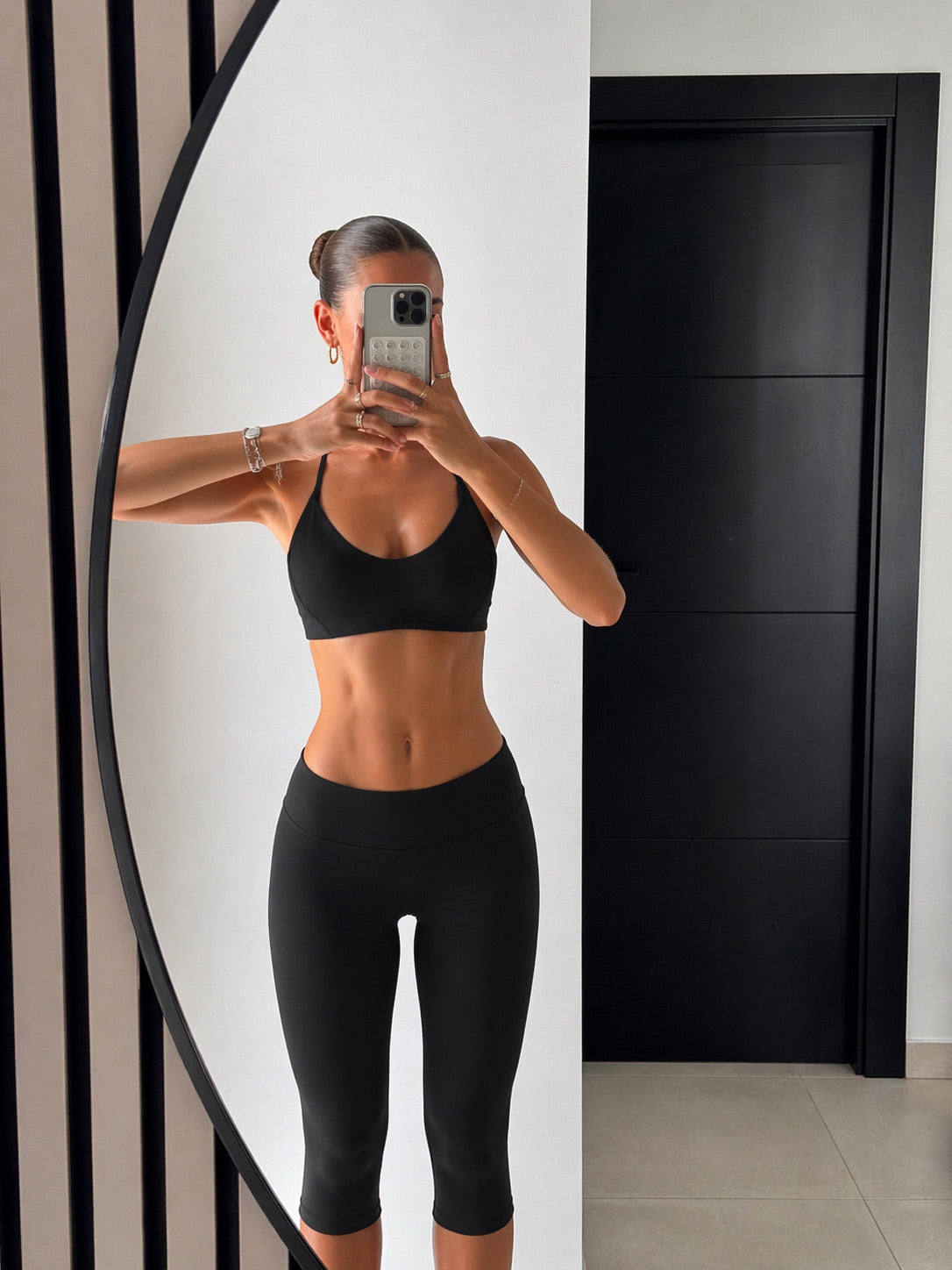 Black Sculpt Halter Sports Bra
