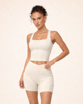 Square-neck open-back tank top