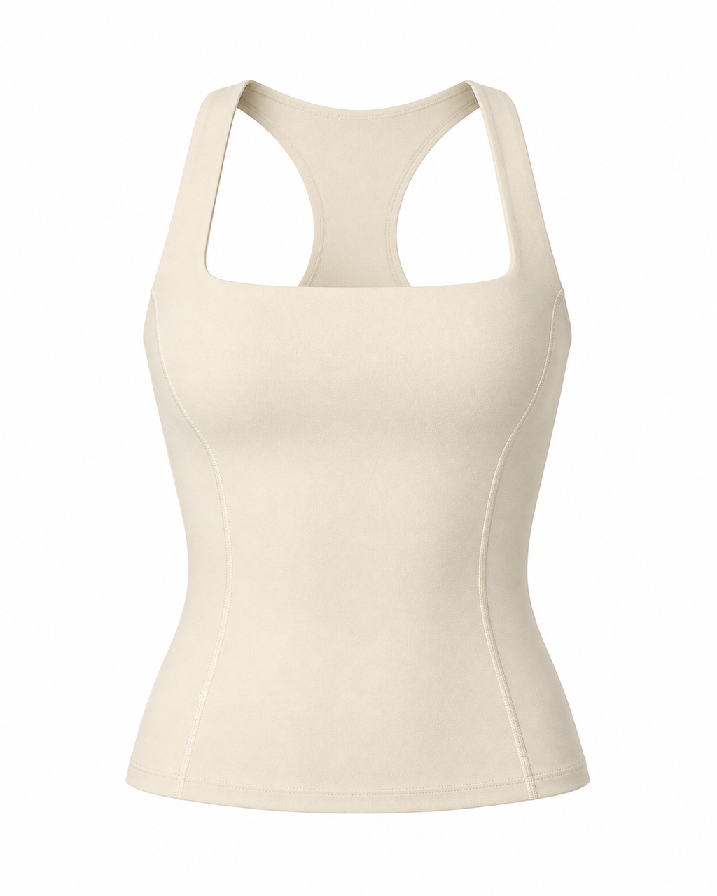 Square-neck open-back tank top