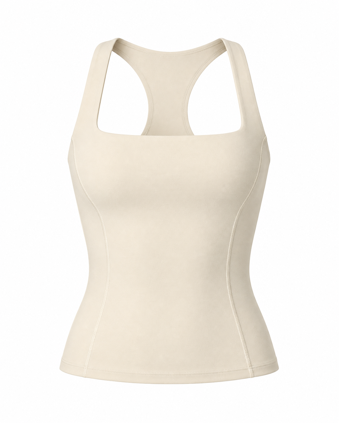 Square-neck open-back tank top