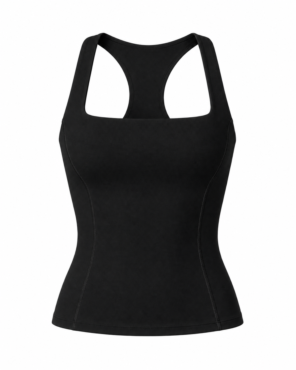 Square-neck open-back tank top